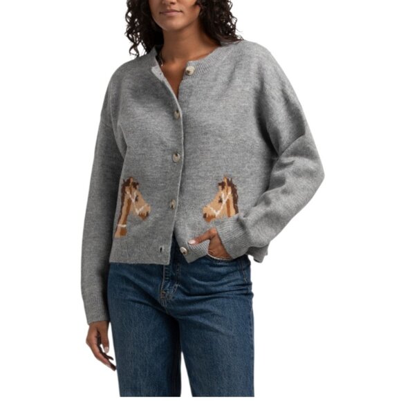 NEW HUNTER & BROWN Horse Cardigan - Picture 1 of 2